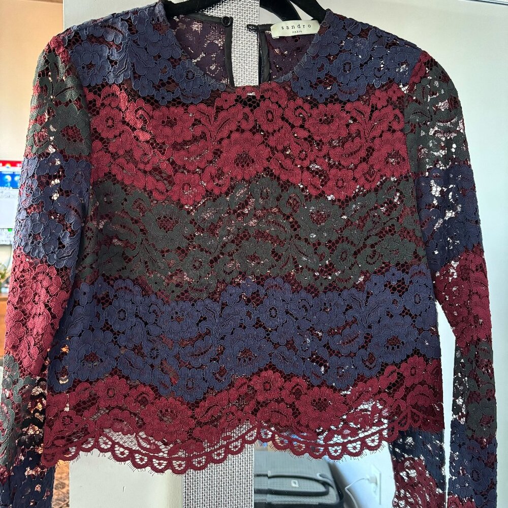Sandro Paris Lace Top – Size Small (FR 36)